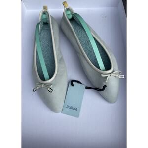 Vintage MALO Ballet Flats Women’s Shoes Size 38 Light Blue Sherpa Quiet Luxury